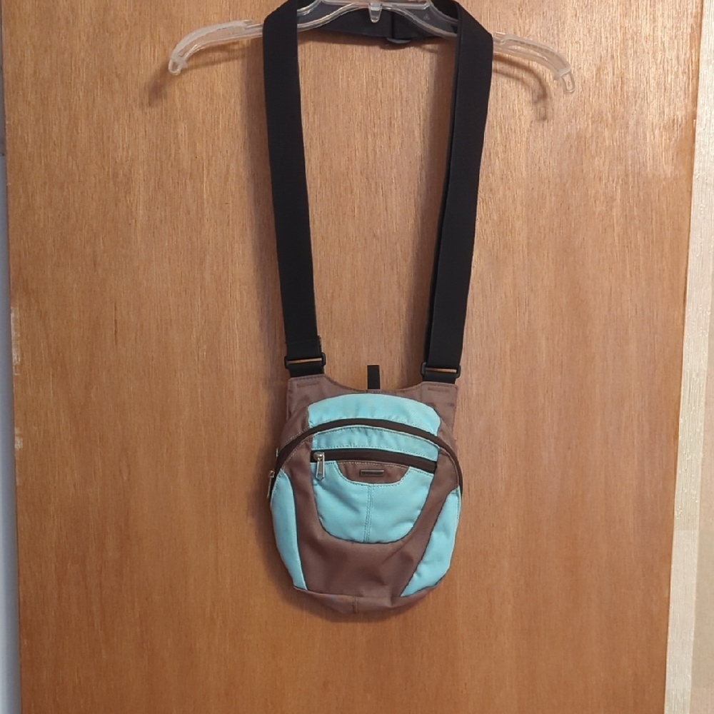 Stylish Brown and Blue Men's Crossbody Bag
